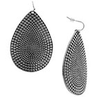 Target Dangle Earrings with Domed Dot Texture - Silver
