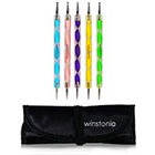 Amazon Winstonia's Double Ended Nail Art Marbling Dotting Tool Pen Set w/ 10 Different Sizes 5 Colors - Manicure Pedicure