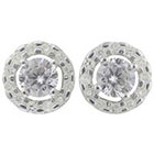 Target Sterling Silver Stud Earrings and Round Halo Fancy - Silver/Clear