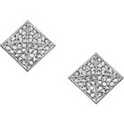 Blu Bijoux Silver Crystal Pyramid Stud Earrings