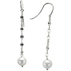 PearLustre by Imperial Sterling Silver 7.5 MM Freshwater Cultured Pearl mirror chain drop Earrings