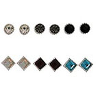 Target Round Stud Earring with Glass Crystals - Multicolor