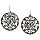 Target Round Metal Cut Out Disc Earring - Silver