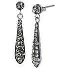 Target Dangle Earrings with Crystals - Grey