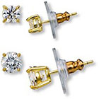 Target Gold Plated Cubic Zirconia Round Stud Earrings Set