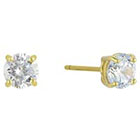 Target Cubic Zirconia Round Stud Earrings with 14k Gold Plating in Sterling Silver - Gold