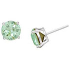 Target Silver Plated Crystal Chrysolite Round Stud Earring (8mm)