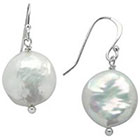 PearLustre by Imperial Sterling Silver 12-13 MM Coin shape Freshwater Cultured Pearl drop Earrings