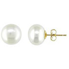Allura Pearl Button Earrings - White