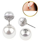 Target Zirconite Women's Zirconite Pearl/Crystal Peekaboo Earring - White