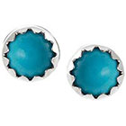 Journee Collection Sterling Silver Genuine Turquoise Stud Earrings - Blue