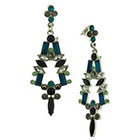 Target Earring with Marquis and Baguette Stones - Blue