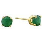 Target 14K Yellow Gold 4mm Emerald Stud Earrings
