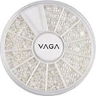 VAGA 1200pcs Nail Art White Pearl Beads Decoration sizes 3/2/1.5 mm with Wheel in  