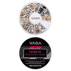 VAGA Professional High Quality Manicure 3D Nail Art Decorations Wheel With Gold And Silver Metal Studs in 12 Different Shapes